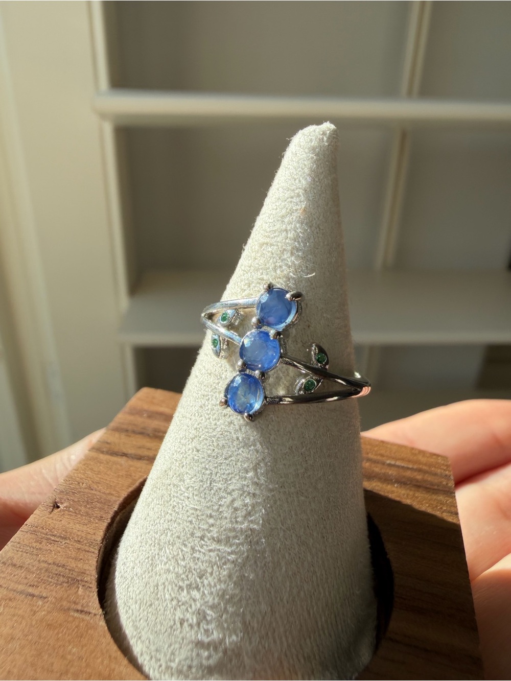 Natural Burmese Blue Sapphire Ring | Untreated | Adjustable Band | Myanmar Silve